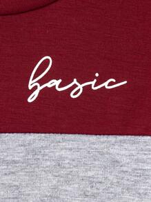 SHEIN Young Boy Letter Graphic Colorblock Tee