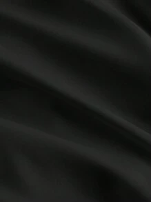 SHEIN MOD 女士黑色环绕式系带蝴蝶结蝙蝠袖衬衫、女士衬衫、闪光衬衫、新年上衣 - 黑色 - 查看 3