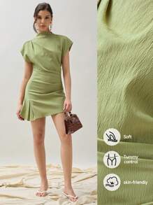SHEIN X ELOISA & ORSON COSMINA Camisa de uso diario sencilla y lisa, sin arrugas para mujeres