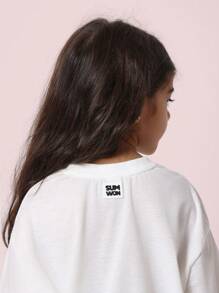 SUMWON 青少年运动休闲夏季套装短款上衣慢跑裤运动衫套装松紧腰运动服休闲运动训练服 - 灰色 - 查看 5