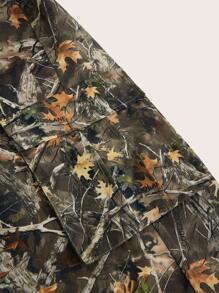 SHEIN EZwear 夏季复古嘻哈风格迷彩工装裤，修身休闲慢跑裤 - 彩色 - 查看 3