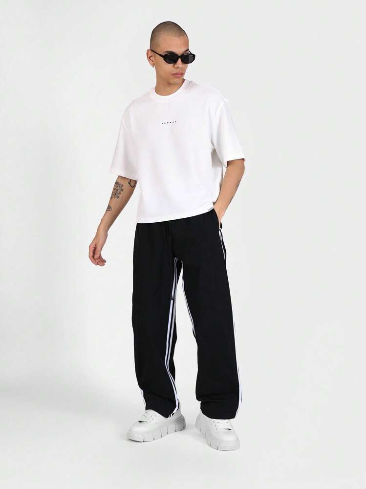 Sumwon Performance Boxy Fit T-shirt Urban Streetwear Essential Basic Casual Kortärmad Rundringad T-shirt Atletisk Modern Mode - Vitt - Visa 3