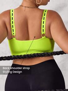 SHEIN Rhythm Era 3pcs/Set Plus Size Women Seamless Ribbed Camisole Sports Bras - Multicolor - View 5
