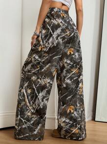 Coolane Women's Spring/Summer Y2K Cargo Basic Camo Flare Pants