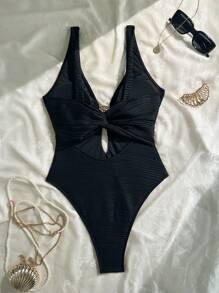 Swim Chiccia Traje de baño de una sola pieza sin costuras, tipo bandeau, blanco, sexy y casual para vacaciones en la playa para mujer