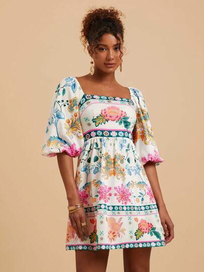 Travachic Woven Print Short Sleeve V-Neck Women Mini Dress,Spring&Summer,Summer Outfits For Women,Beach Outfits For Woman,Western Wear Women, Spring Break, Concert Outfit Women ,Rave Outfits, Tropical Vacation, Festival, Romantic Summer Dresses For Women ,Tropical Dresses For Women, Vacation Outfits Women,Suitable For Holiday , Afternoon Tea, Wedding Season, Beach Cruise Vacation, City Road Trip Vacation, Boho Vacation, Music Festival , Beachwear, Easter, Beach Outfits For Woman, Elegant Clothes For Women, Vacation Outfits Women, Concert Outfit Women, Tropical Vacation Woman Clothes, Holiday Outfits, Bohemian Clothes,For Spring Sunmmer And Autumn