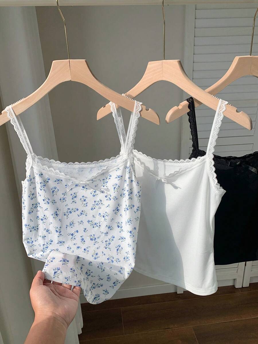 Comfortcana Bộ áo hai dây đan nhiều màu dành cho nữ - Nhiều màu - Xem 1