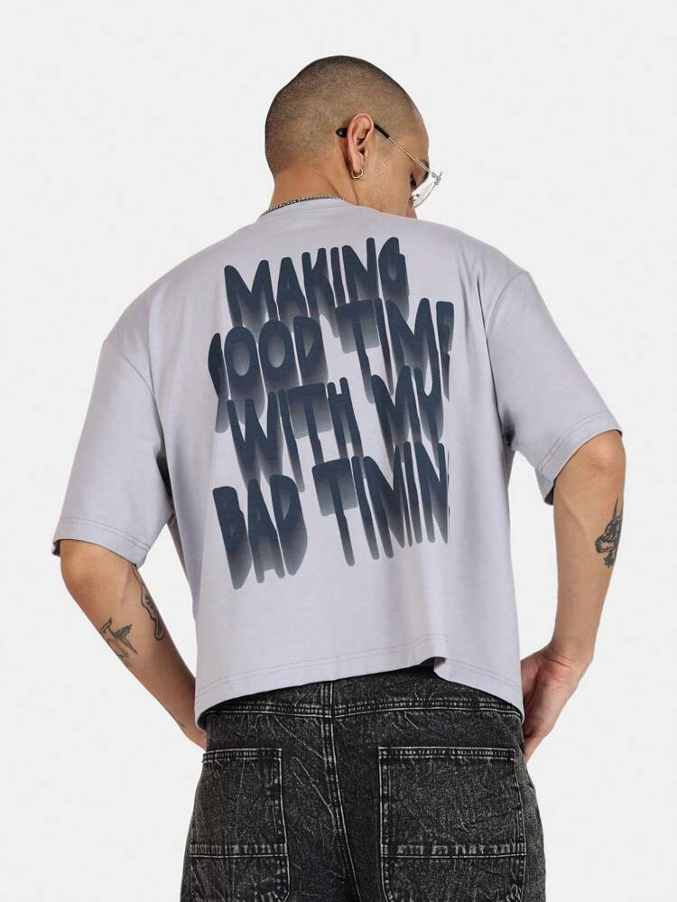 Oversized Streetwear Typography Print Back Design Tee