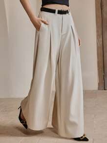 Anewsta Elaire 女式阔腿裤，宽松休闲优雅长裤，百搭“老钱”风格