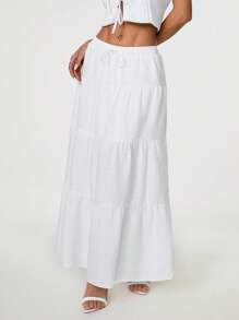 SHEIN PETITE Gonna lunga casual monocromatica