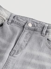 SHEIN Teen Boy Fashion Old Money Casual Light Gray Denim Stretch Skinny Teen Boy Jeans For Boy Soft Dailywear And Teen Boy Summer Clothes Rave Outfits - Grey - View 5