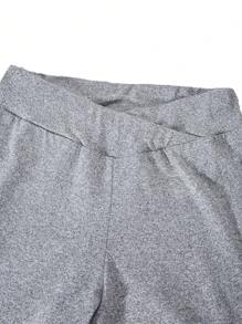 3pcs Tween Girls' Black Flared Casual Pants, Versatile For Spring & Summer - Grey - View 6