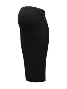 Modmama Maternity   Women's Ribbed Bodycon Skirt With Tummy Control, 3 Pieces Set