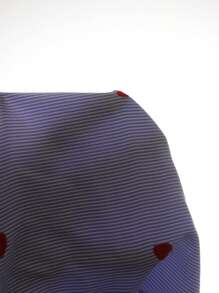 EastFlair New Chinese Style Heart Striped Print V-Neck Flare Sleeve Button Front Ladies Blouse