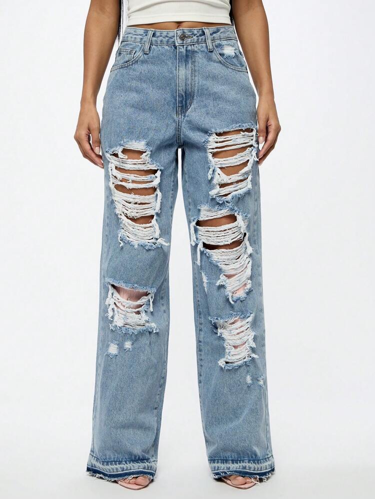 SUMWON WOMEN Jeans délavés droits et amples