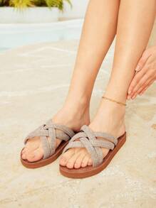 Styleloop Women's Casual Versatile Flat Sandals, Vacation Style - Brown - View 7