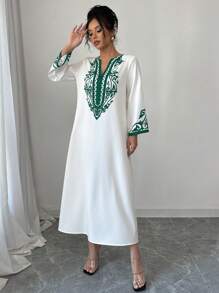 Elenzga 长袍连衣裙，新款时尚女士宽松印花长袍