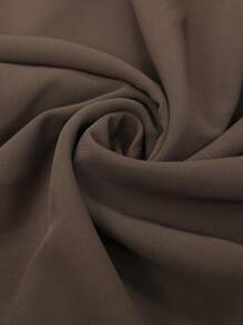 Modelyn Plus Size Solid Color Pleated Long Skirt - Coffee Brown - View 6