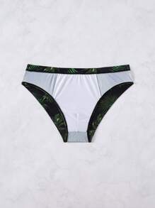 Surfspeed Men's Tropical Leaves Print Swim Briefs,Hawaiian