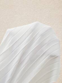 SHEIN Maternity Dress, Solid Color Short Sleeve Round Neck, Minimalist Style Summer Clothing - White - View 8