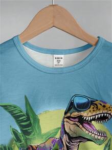 SHEIN 2pcs Young Boy Casual Simple Short Sleeve T-Shirt And Shorts Set, Suitable For Summer