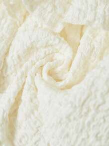 Comfortcana Women's Spring/Summer Vintage Cute Casual Solid Color Ruffle Hem Shorts - White - View 5