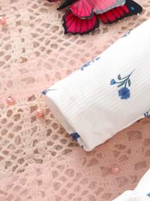 Newborn Minimalist Ditsy Floral Long Sleeve Long Pants Pajama Set With Long Sleeve Top