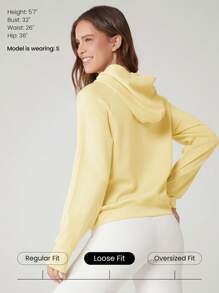 GLOWMODE Modal Silk Touch Oversized Long Sleeve Half-Zip Sweatshirt Valentine's Day - French Vanilla - View 2