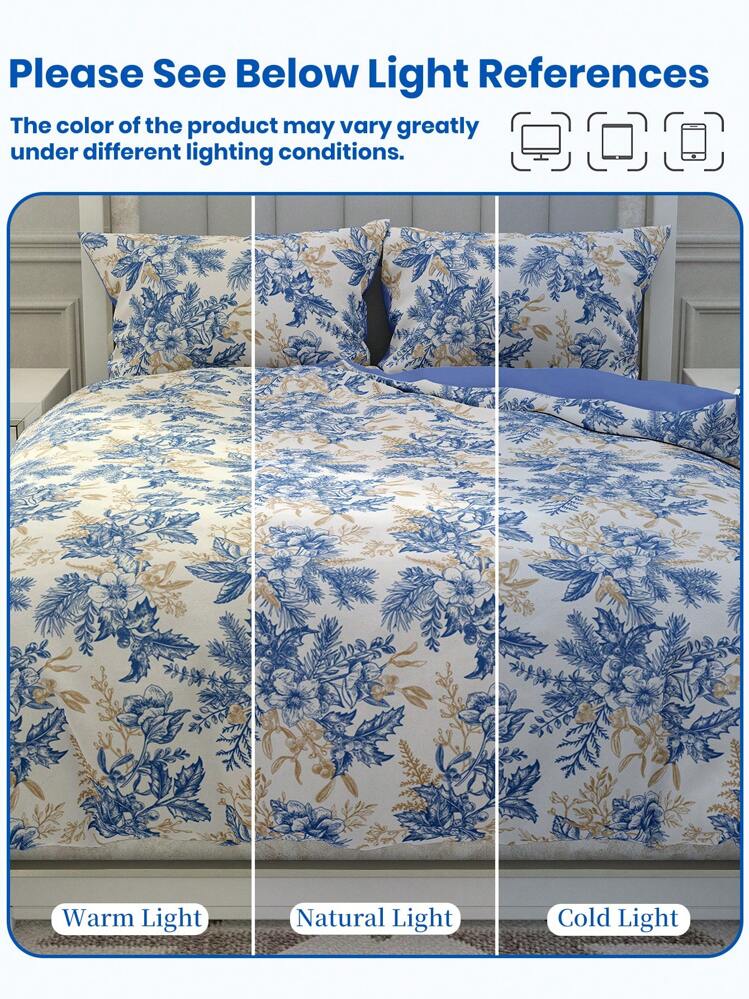 Elegant Floral Print Pastoral Style Duvet Cover Set,Fall Decor,Autumn Decor,Room Decor - Multicolor - View 6