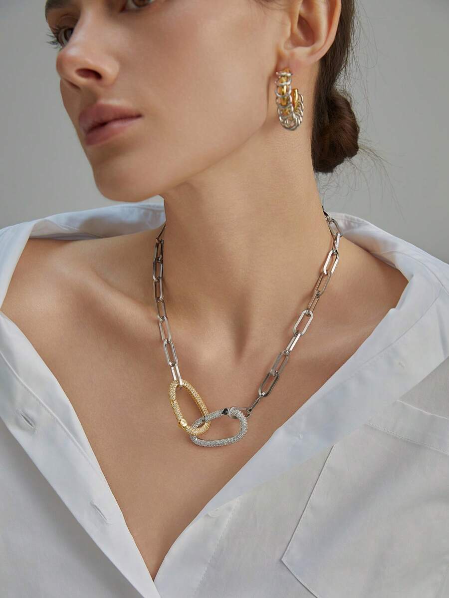 1 pieza Collar DIY de mujer con cierre de mosquetón grueso, un artículo de moda para dama y un regalo exquisito con un ambiente festivo. Regalos de Navidad