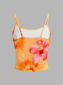 SHEIN EZwear Maieu de damă casual cu imprimeu floral sexy, strâns