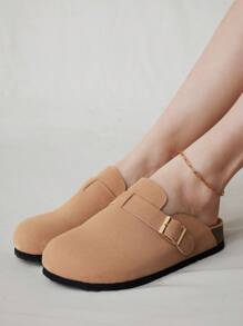 Solecia Women's Adjustable Buckle Design Flat Slip-On Casual Loafers - Pink - View 5