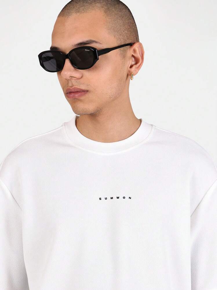 Sumwon Performance Boxy Fit T-shirt Urban Streetwear Essential Basic Casual Kortärmad Rundringad T-shirt Atletisk Modern Mode - Vitt - Visa 4