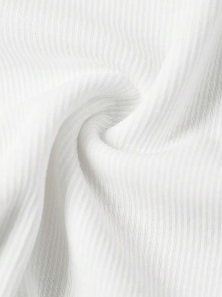 SHEIN EZwear 2pcs/Set Plus Size White Top T-Shirt And Printed Pants - Multicolor - View 6