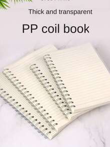 1pc 80 Pages Thick Student Notebook With Simple Design, Available In A5/B5/A4 Sizes And With Horizontal Lines,Wire Bound Modern Portable Notebook - White - View 6