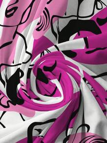 Vestido Midi Floral Aleatório de Verão Plus Size Maweii, Férias, Primavera, Verão - Multicolorido - Visão 7