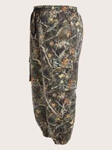 SHEIN EZwear 夏季复古嘻哈风格迷彩工装裤，修身休闲慢跑裤 - 彩色 - 查看 5