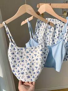 Comfortcana 2 pièces Ensemble débardeur et short décontracté pour la maison