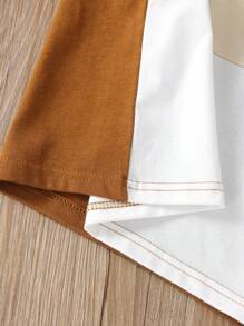 SHEIN Vacaura 男孩字母圖形貼布t恤 - 彩色 - 查看 7