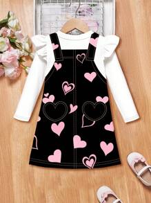 SHEIN Leap Crew Váy dài tay rộng rãi thoải mái cho bé gái, thích hợp cho mùa thu/đông - Nhiều màu - Xem 2