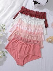 100% Cotton Plus Size Comfort Multipacks Briefs, 5pcs/Pack - Multicolor - View 1