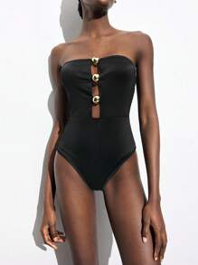 Maija 新款春夏黑色金属圆珠腰部都市度假现代优雅浪漫女士紧身衣适合外出节日派对音乐节老款风格