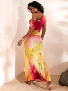 Opulessa 2 件套：女式纯色编织斜领上衣和高腰鱼尾下摆裙子