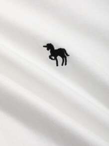 DAZY Horse Print Drop Shoulder Tee,Fall Clothes Long Sleeve Women Tops - White - View 6