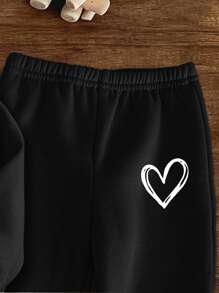 SHEIN 女宝宝针织柔软套头休闲装，厚款，适合秋冬季 - 黑色 - 查看 5