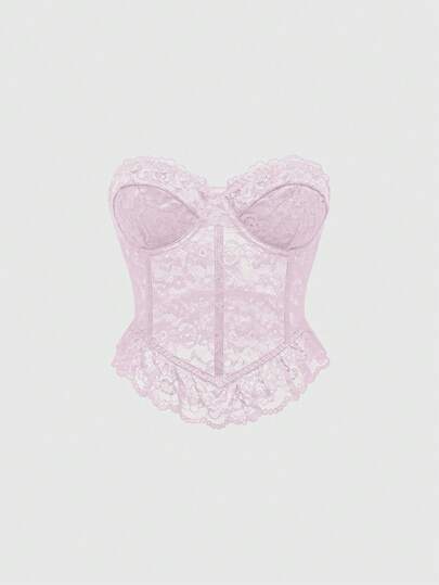 Kawaii Blouse en dentelle transparente douce pour femmes, pour l'été