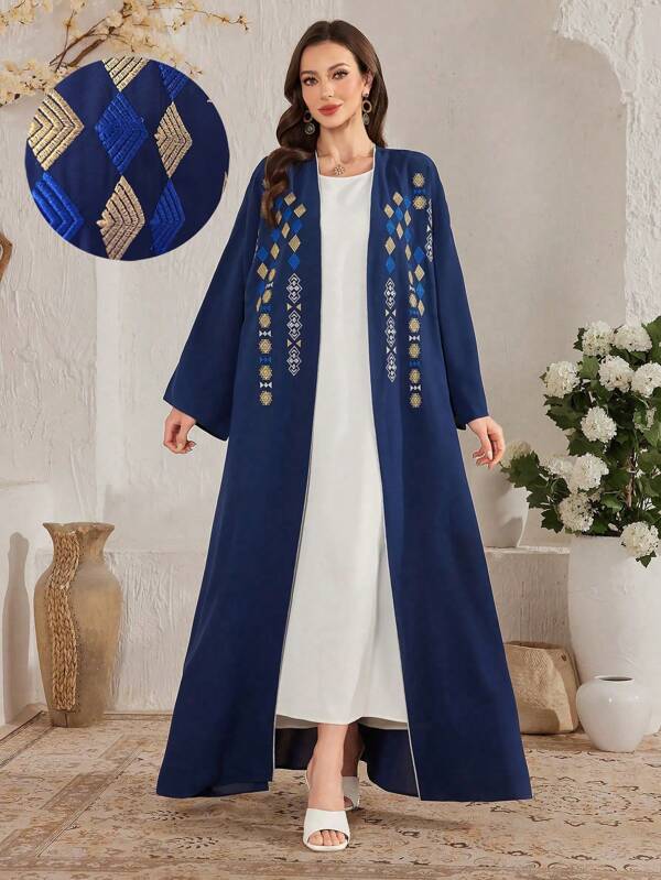 Al Najma 优雅几何刺绣长袖长袍