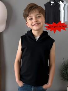 SHEIN 3Pcs/Set Kids Casual Black/White/Gray Getaway, Holiday, Travel, Relax, Sunbathing Summer Tank Top Sets