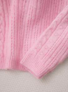 EURMUSE Strickpullover Damen Rosa – Cable Knit Sweater Mit Ajour Muster, Cozy Knitwear #RomantischeOutfits #NeueHerbstmode #BrunchBereit,Jumper,Cream Jumper,Jumpers For Women,Jumpers,Black Jumper,Womens Jumper,White Jumper,Women's Jumper,Women's Jumpers,Winter Clothes - Pink - View 3
