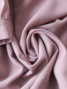 SHEIN Clasi 大码女式优雅常规夏季衬衫 - 淡紫色 - 查看 4